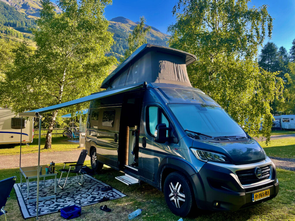 Onze kampeerplek op Camping Les Balmasses
