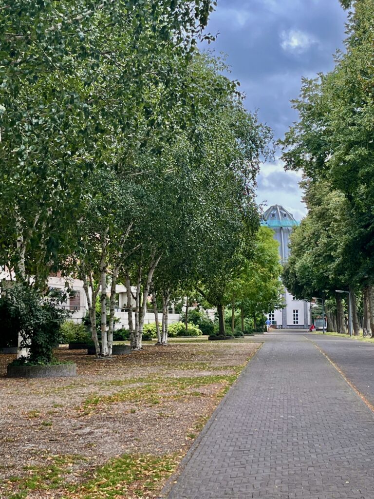 Charles Eykpark met uitzicht op de toren van het Bonnefantenmuseum