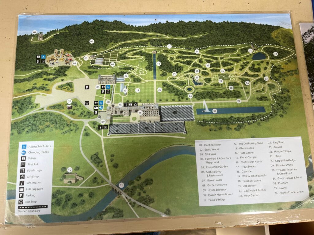 Een kaartje van het Chatsworth Estate