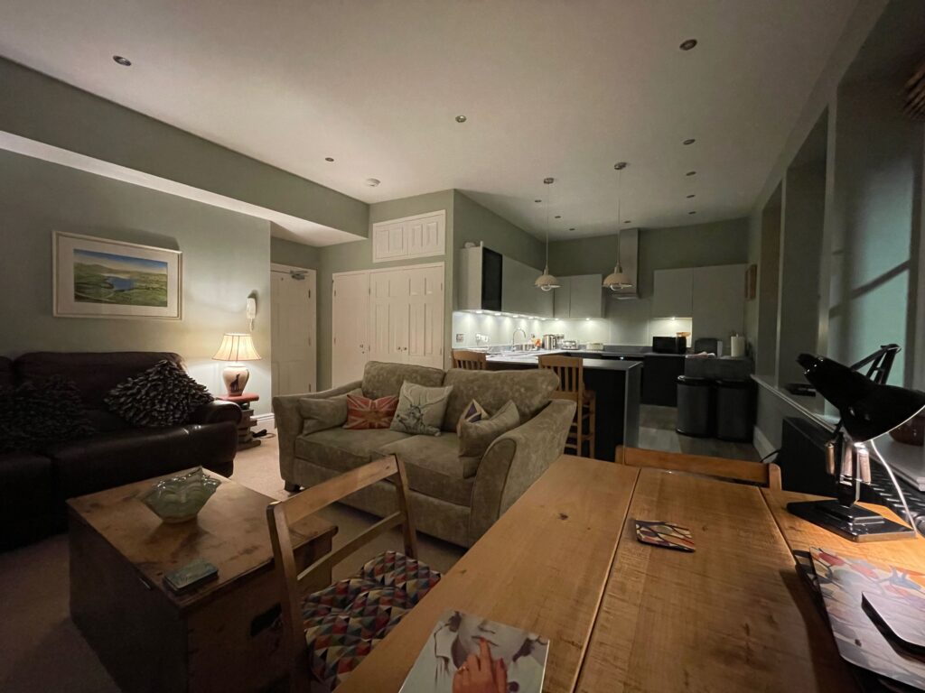 The Old Post Office appartement nummer 2 in Buxton in de avond